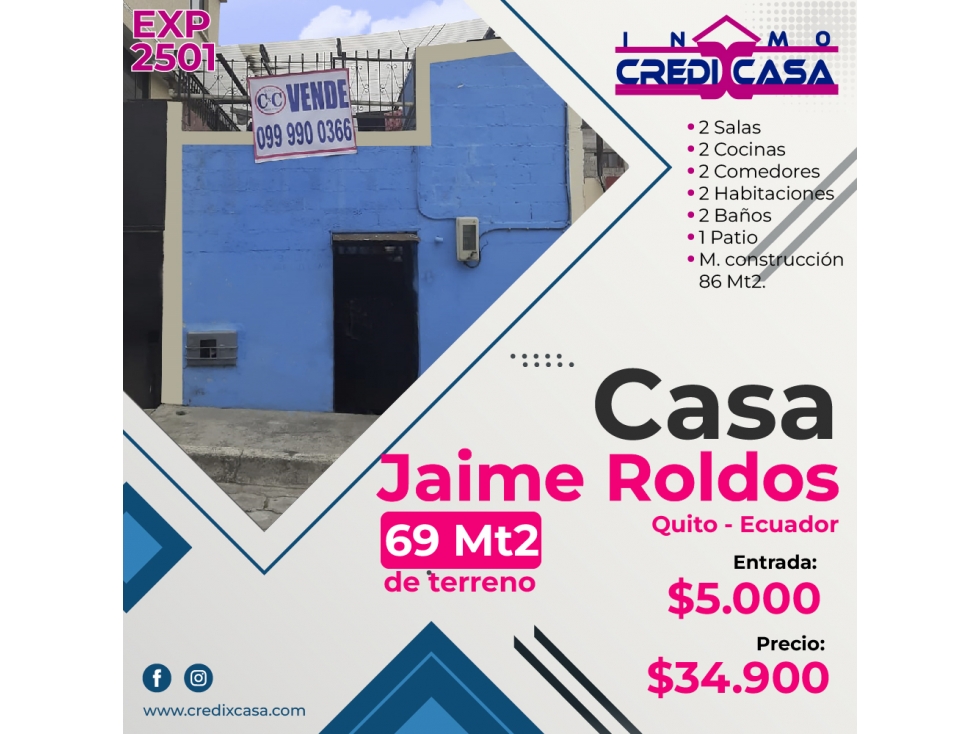 CxC Venta Casa, Jaime Roldos, Exp. 2501