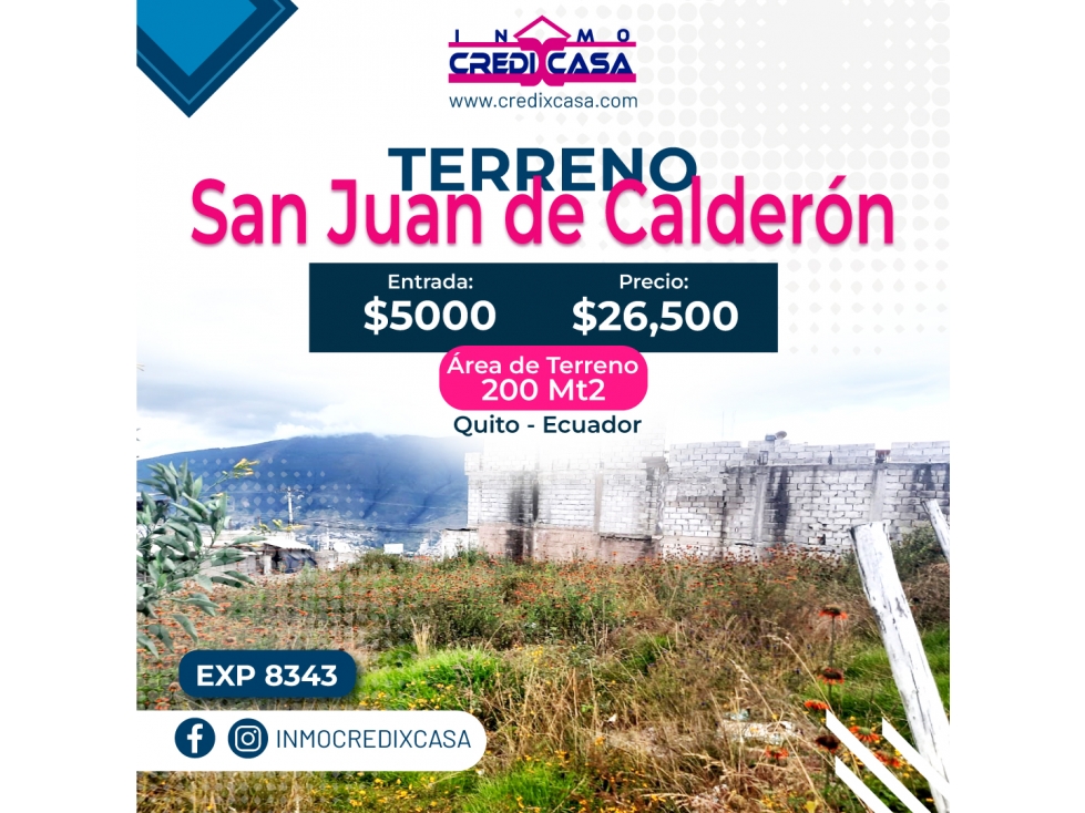 CxC Venta Terreno, San Juan de Calderon, Exp. 8342