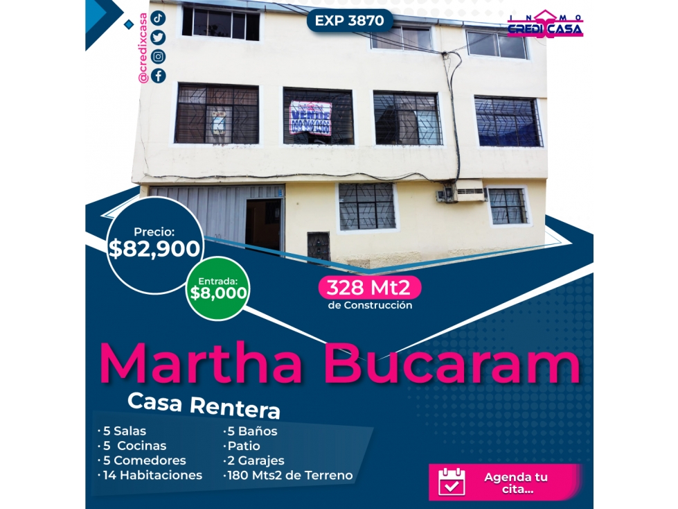 CxC Venta Casa Rentera, Martha Bucaram, Exp. 3870